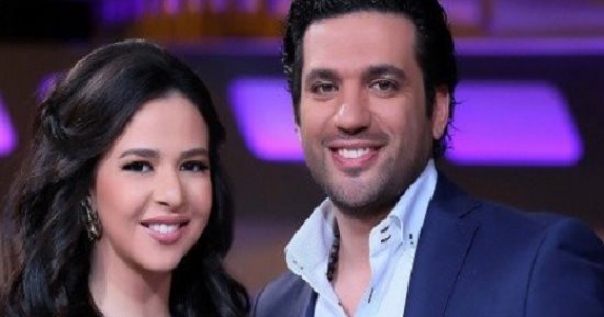 إيمي سمير غانم تفاجئ زوجها في العرض الخاص بفيلمه الجديد